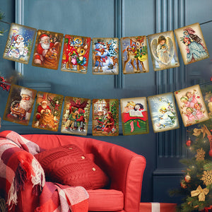 Bannière de Noël de style vintage