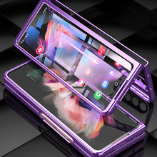 Charger l&#39;image dans la galerie, Étui de téléphone double face en verre trempé magnétique pour Samsung