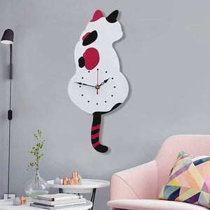 Horloge murale Chat nordique avec queue frétillante