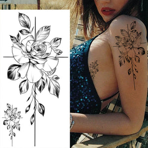 Autocollants de tatouage de fleur de croquis