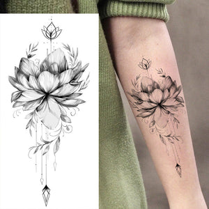 Autocollants de tatouage de fleur de croquis