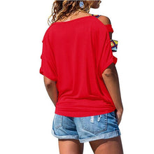 Charger l&#39;image dans la galerie, Femmes T-shirt à Découpe D&#39;épaule - ciaovie