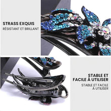 Charger l&#39;image dans la galerie, Pince à Cheveux Double Fleur Strass