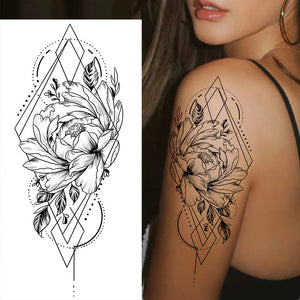Autocollants de tatouage de fleur de croquis