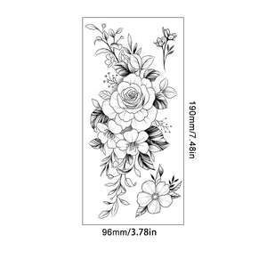 Autocollants de tatouage de fleur de croquis