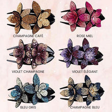Charger l&#39;image dans la galerie, Pince à Cheveux Double Fleur Strass