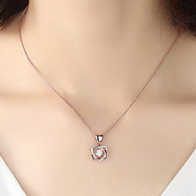Charger l&#39;image dans la galerie, Collier forme de coeur serti de rose