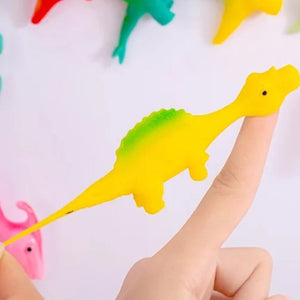 Jouets de doigt de dinosaure de fronde(10 pièces, couleurs aléatoires)