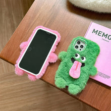 Charger l&#39;image dans la galerie, Langue drôle qui sort étui de téléphone portable en peluche pour iPhone