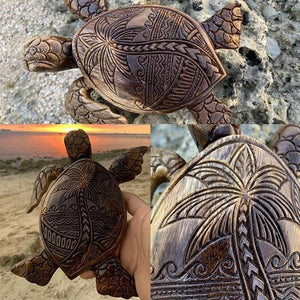 Sculpture sur bois tortue hawaïenne