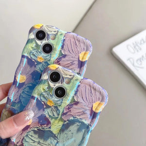 💐Coque de téléphone exquise de peinture à l'huile colorée pour iPhone