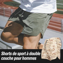 Charger l&#39;image dans la galerie, Shorts de Sport à Double Couche pour Hommes