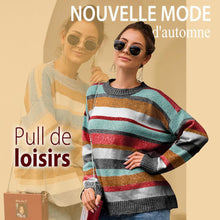 Charger l&#39;image dans la galerie, Ciaovie™ Pull Ras du Cou à Rayures Mode Automne pour Femmes - ciaovie