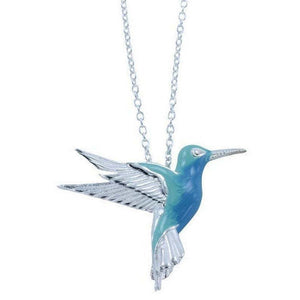 Collier colibri en émail