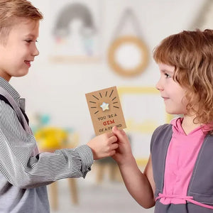 24 cartes de Saint-Valentin avec cristaux en forme d'étoile