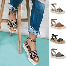 Charger l&#39;image dans la galerie, Peep Toe Sandales Compensées - ciaovie
