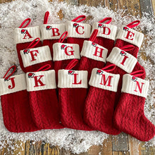 Charger l&#39;image dans la galerie, Bas en tricot avec lettre de Noël