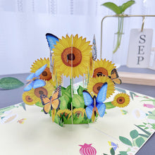 Charger l&#39;image dans la galerie, Carte de vœux en 3D avec fleurs faites à la main