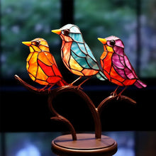 Charger l&#39;image dans la galerie, Ornements en Verre Teinté Oiseaux sur Branches