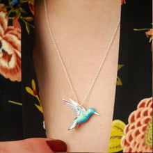 Charger l&#39;image dans la galerie, Collier colibri en émail