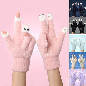 Gants tricotés en laine mignons