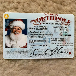 🎅Permis de conduire perdu du Père Noël|Cadeaux amusants pour les enfants