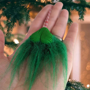 Décoration de Noël drôle de boule de fourrure verte