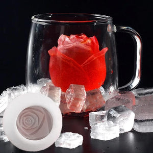 Moule à Glaçons en Forme de Rose en Silicone 3D