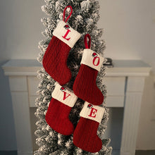 Charger l&#39;image dans la galerie, Bas en tricot avec lettre de Noël