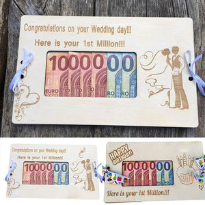 Mariage Anniversaire Boîte à monnaie en bois