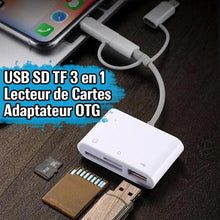 Charger l&#39;image dans la galerie, 3-en-1 SD TF USB Lecteur de Carte OTG Adaptateur