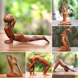 Sculpture de Yogi en bois