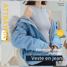 Charger l&#39;image dans la galerie, Veste en jean d&#39;hiver pour femmes - ciaovie