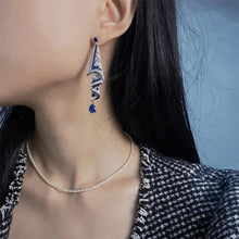 Charger l&#39;image dans la galerie, Boucles d&#39;oreilles vintage en satin