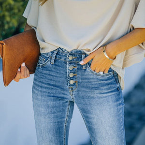 Jean évasé vintage à taille haute des années 70