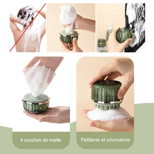 Masseur doux en silicone pour cuir chevelu 2 en 1 et nettoyant en profondeur pour éponge pour le visage