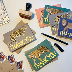 Set de cartes de remerciement Variété Gros Chat (4 pièces)
