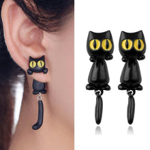 Charger l&#39;image dans la galerie, Boucles d&#39;Oreilles Uniques Chat Yeux Jaunes
