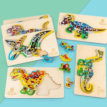 Charger l&#39;image dans la galerie, Puzzle en Bois Dinosaure 3D