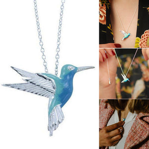 Collier colibri en émail