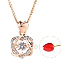 Charger l&#39;image dans la galerie, Collier forme de coeur serti de rose
