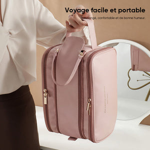 Sac à cosmétiques de grande capacité à trois couches
