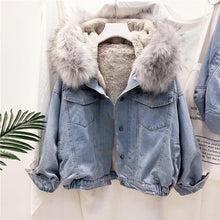 Charger l&#39;image dans la galerie, Veste en jean d&#39;hiver pour femmes - ciaovie