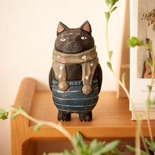 Charger l&#39;image dans la galerie, Ornement chaton sculpté en bois