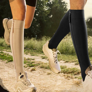 Chaussettes de compression à fermeture éclair et à élastique
