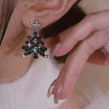 Charger l&#39;image dans la galerie, Boucles D&#39;oreilles Tiges Sapin De Noël