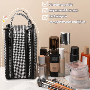 Sac à cosmétiques de grande capacité à trois couches