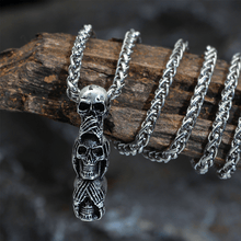 Charger l&#39;image dans la galerie, See No Evil Skulls Collier pour homme