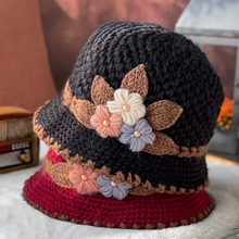 Charger l&#39;image dans la galerie, Chapeau en laine tricoté à fleurs épaisses pour femmes