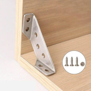 Connecteur d'angle de meuble universel en acier inoxydable (10 pièces)